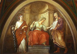 A painting entitled Authority Consults the Written Law by Constantino Brumidi.