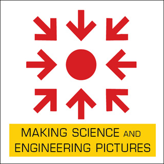 A square composed of red arrows pointing vertically, horizontally, and diagonally to a red circle at the center.