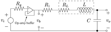 Figure 3. An op-amp buffer forces vb to be nearly equal to vi