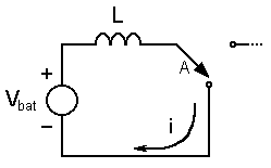 Figure 5. Switch in 'A' position: Charging of the inductor