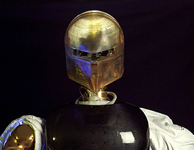 Photograph of humanoid robotic astronaut.