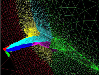 A CFD grid model of Abrupt Wing Stall (AWS) Flow Phenomenon on a Pre-Production F-18E Wing.