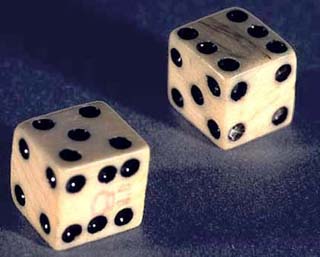 A photograph of two dice.