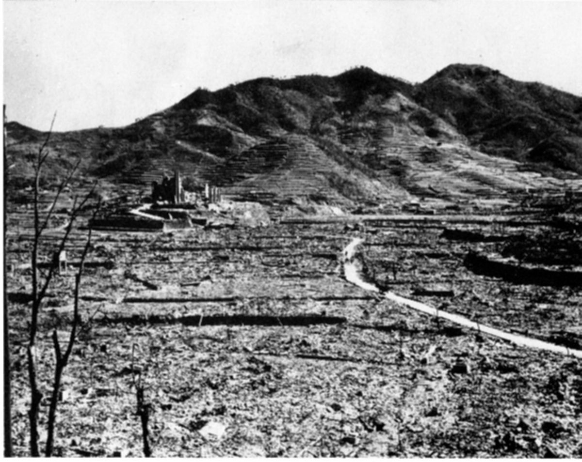 Aftermath of Nagasaki bombing.