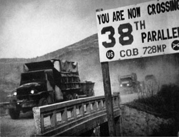 Crossing the 38th parallel.