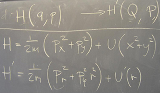 Chalkboard photograph showing equation.